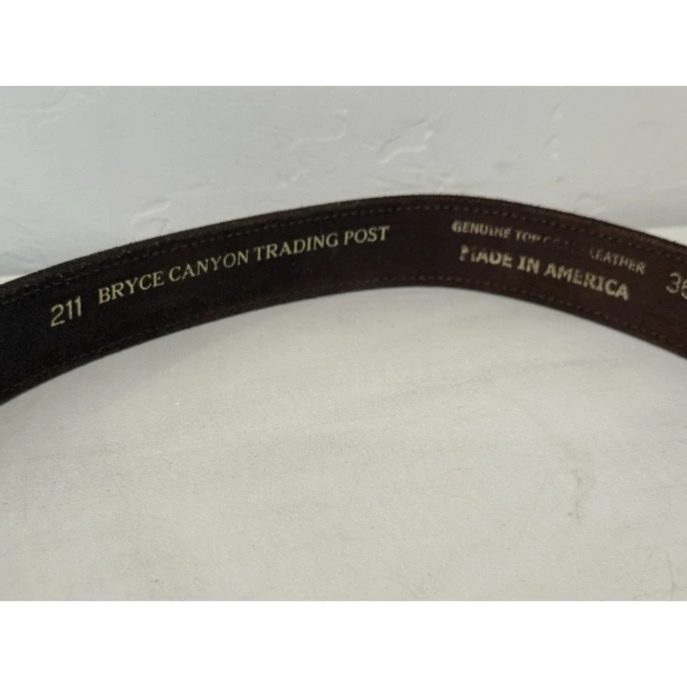 Bryce Canyon Trading Post Brown Top Grain Leather Western Belt Made in USA 36